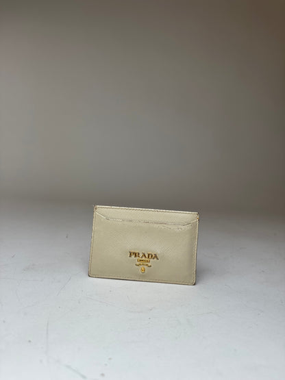 Vintage Prada Leather Card Holder White
