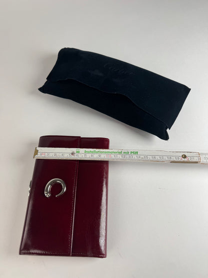Vintage Cartier Panthere Patent Leather Wallet Burgundy