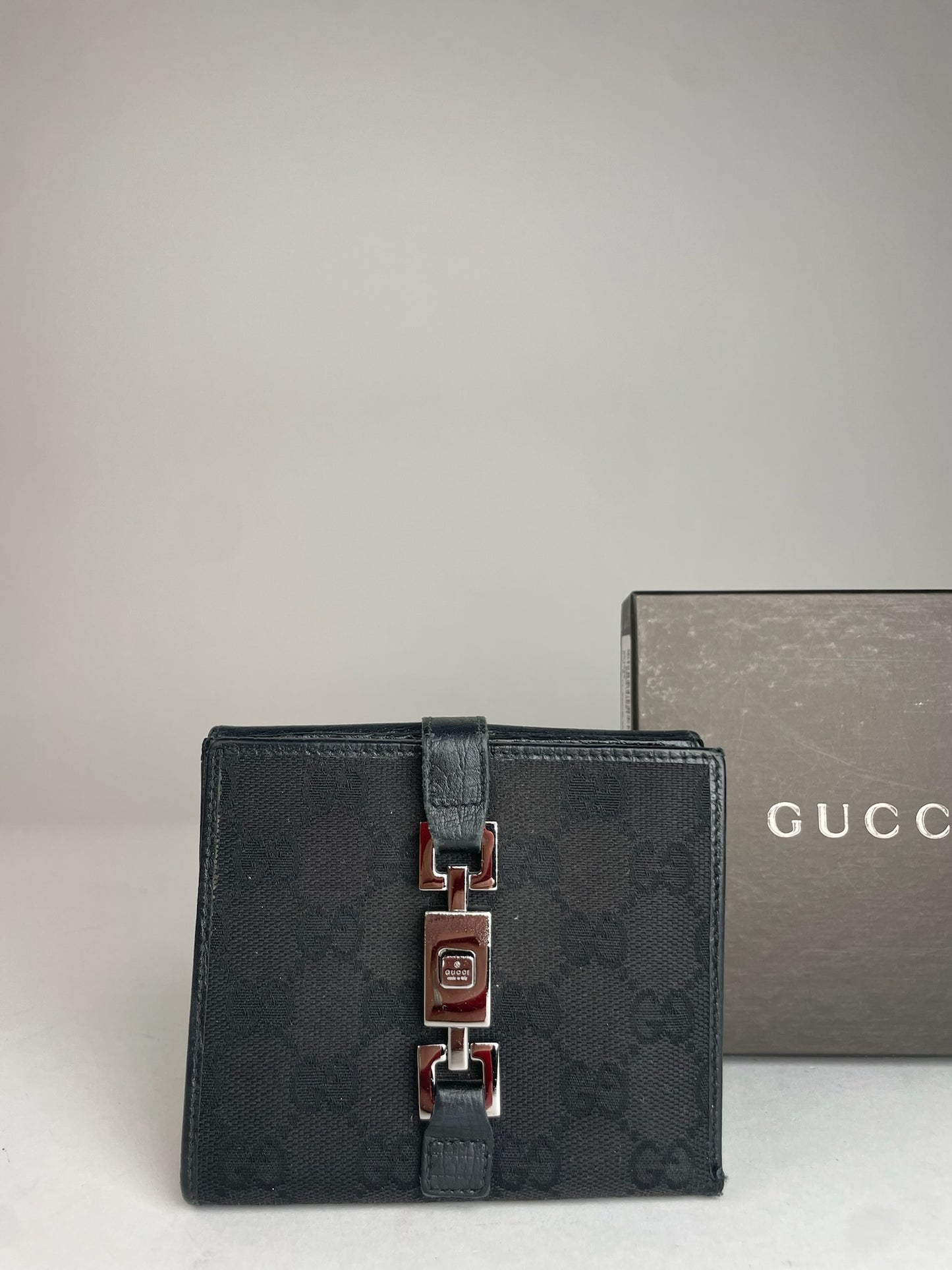 Vintage Gucci Jackie Monogram Wallet Black
