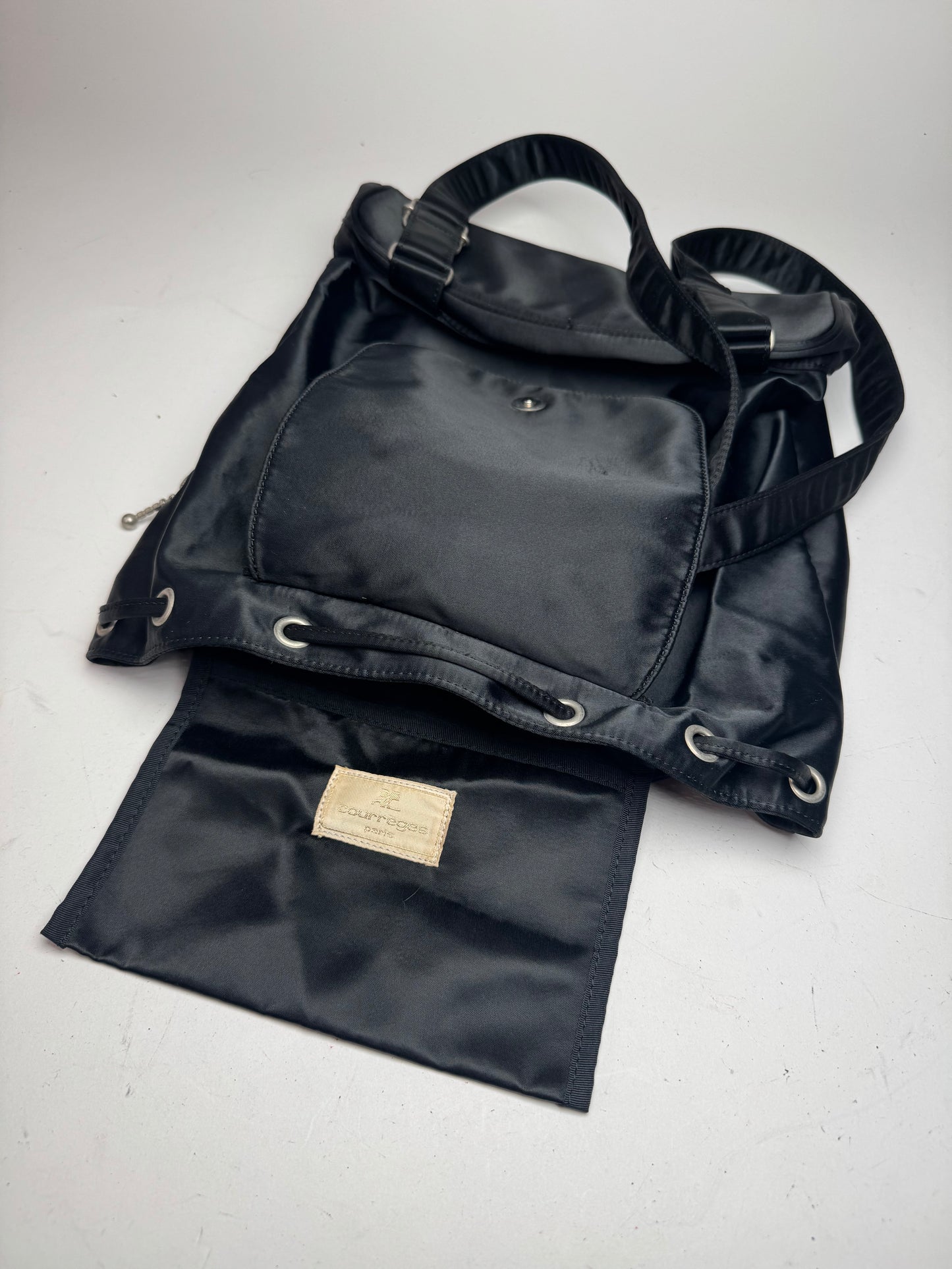 Vintage Courreges Polyester Backpack Black
