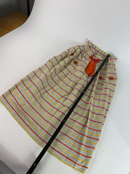 Vintage Dior Sport Striped Knit Midi Skirt Grey
