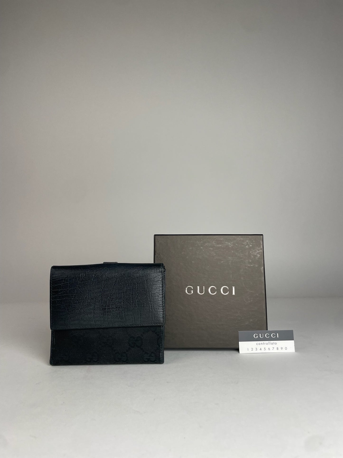 Vintage Gucci Jackie Monogram Wallet Black