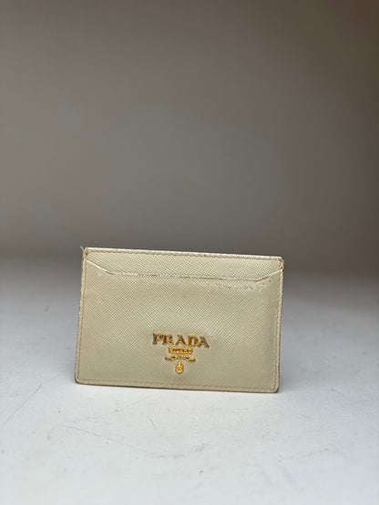Vintage Prada Leather Card Holder White