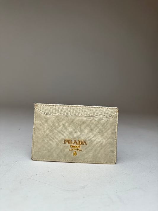 Vintage Prada Leather Card Holder White
