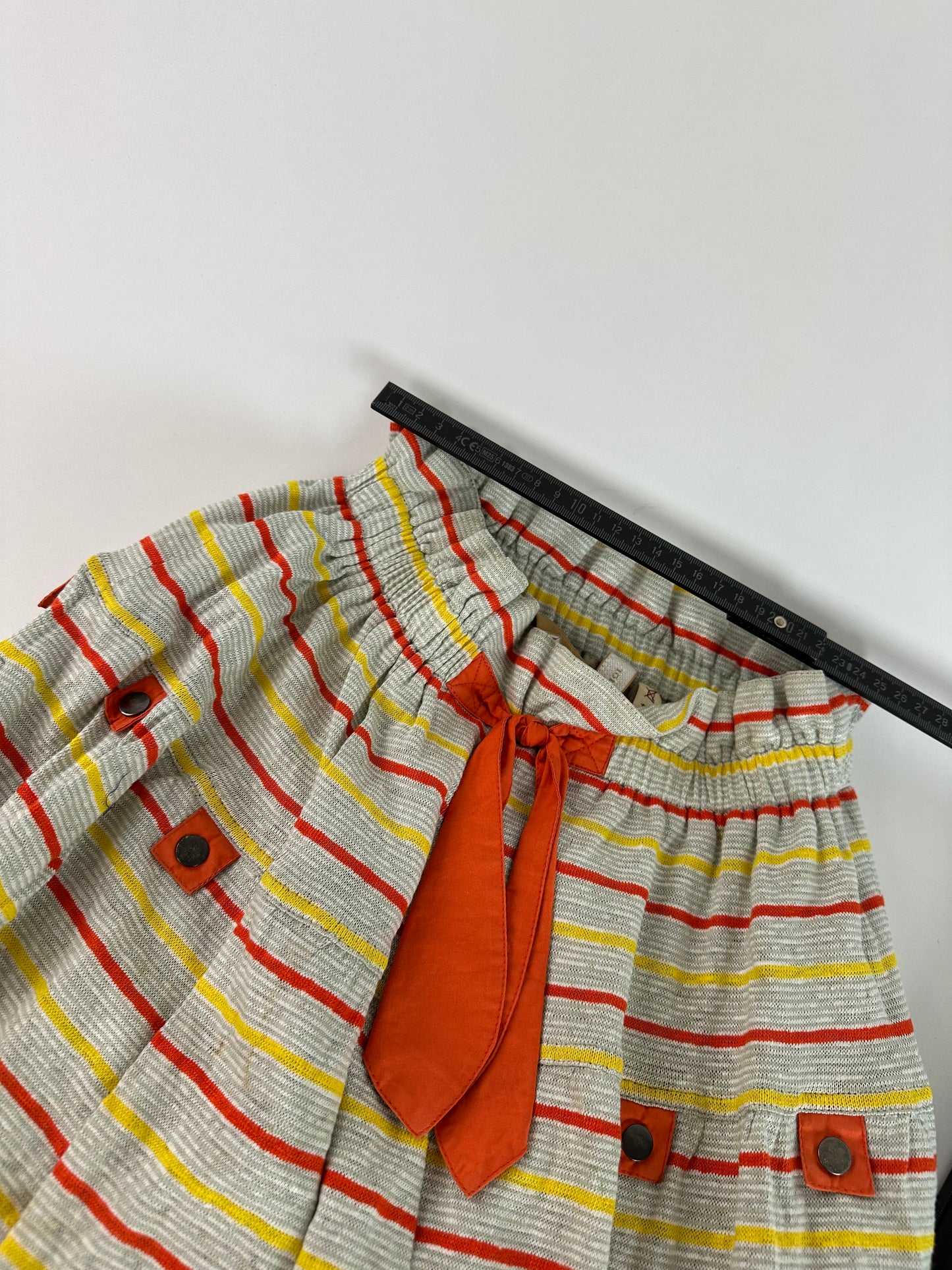 Vintage Dior Sport Striped Knit Midi Skirt Grey