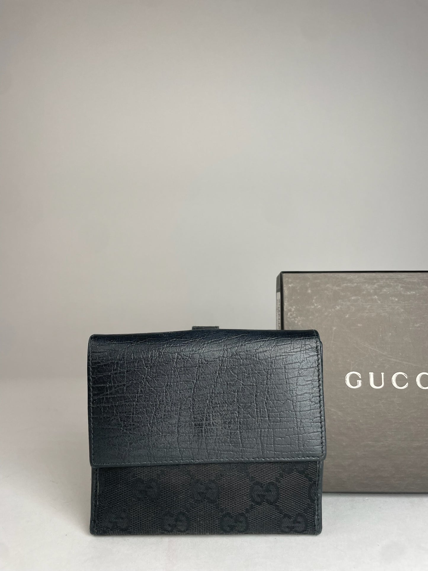 Vintage Gucci Jackie Monogram Wallet Black