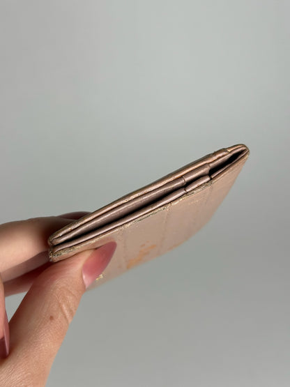 Vintage Miu Miu Leather Card Holder beige pink