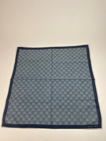 Vintage Celine Triomphe Monogram Scarf Navy Blue