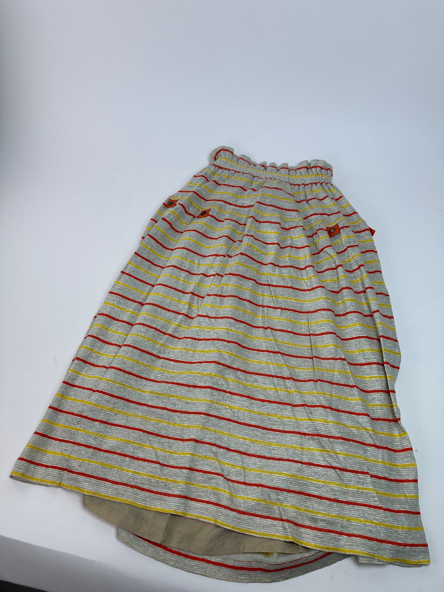 Vintage Dior Sport Striped Knit Midi Skirt Grey