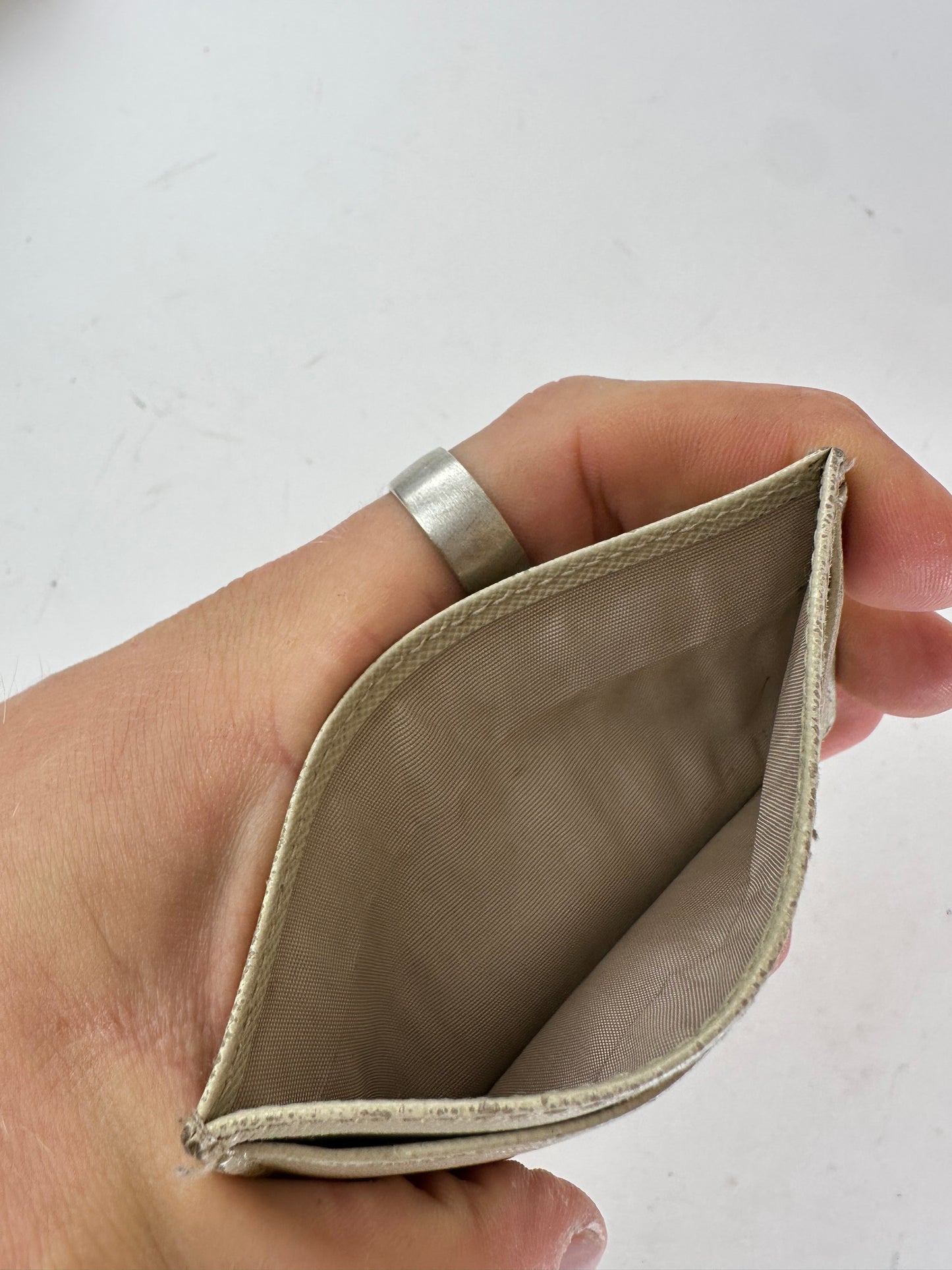 Vintage Prada Leather Card Holder White