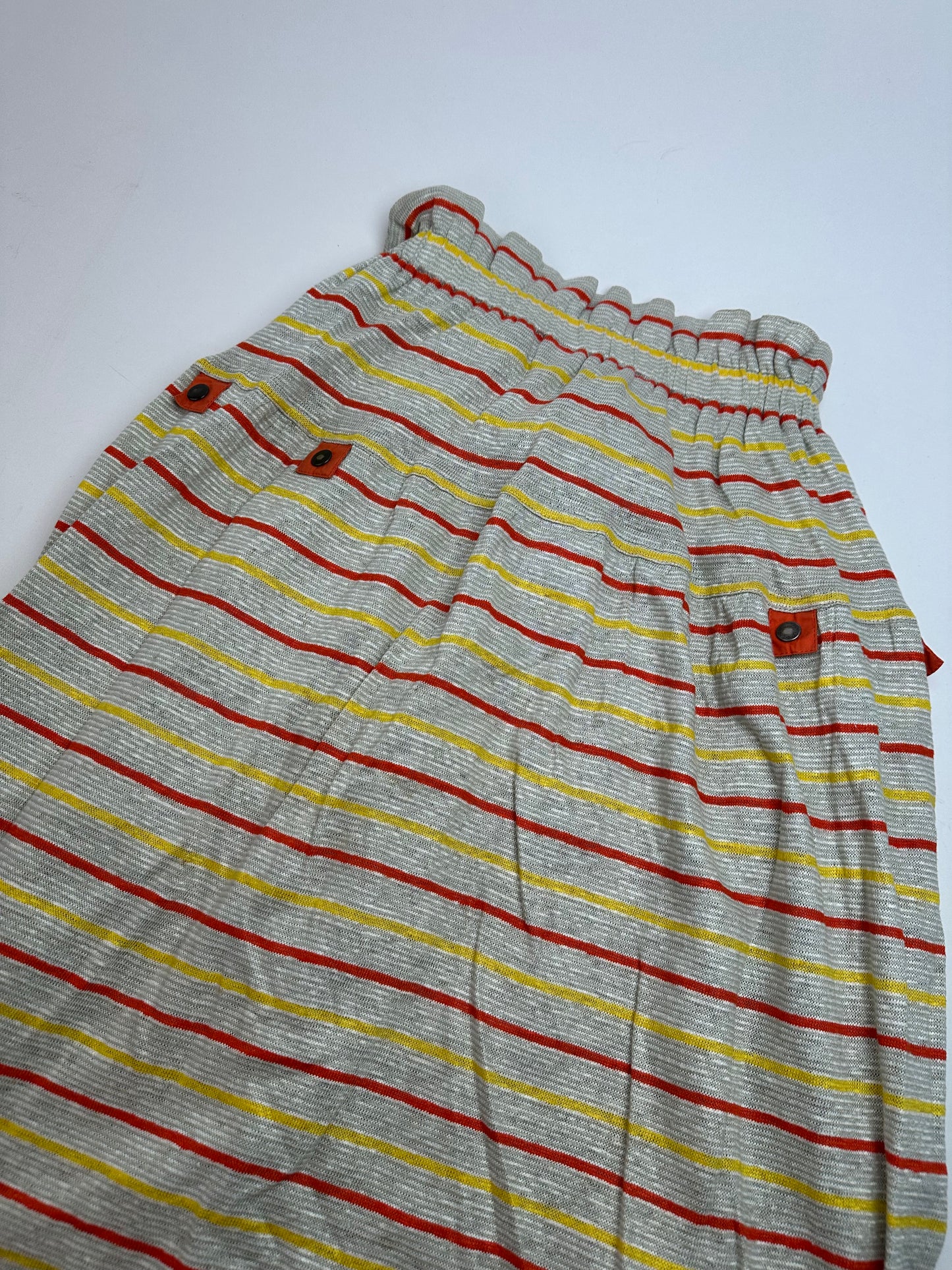 Vintage Dior Sport Striped Knit Midi Skirt Grey