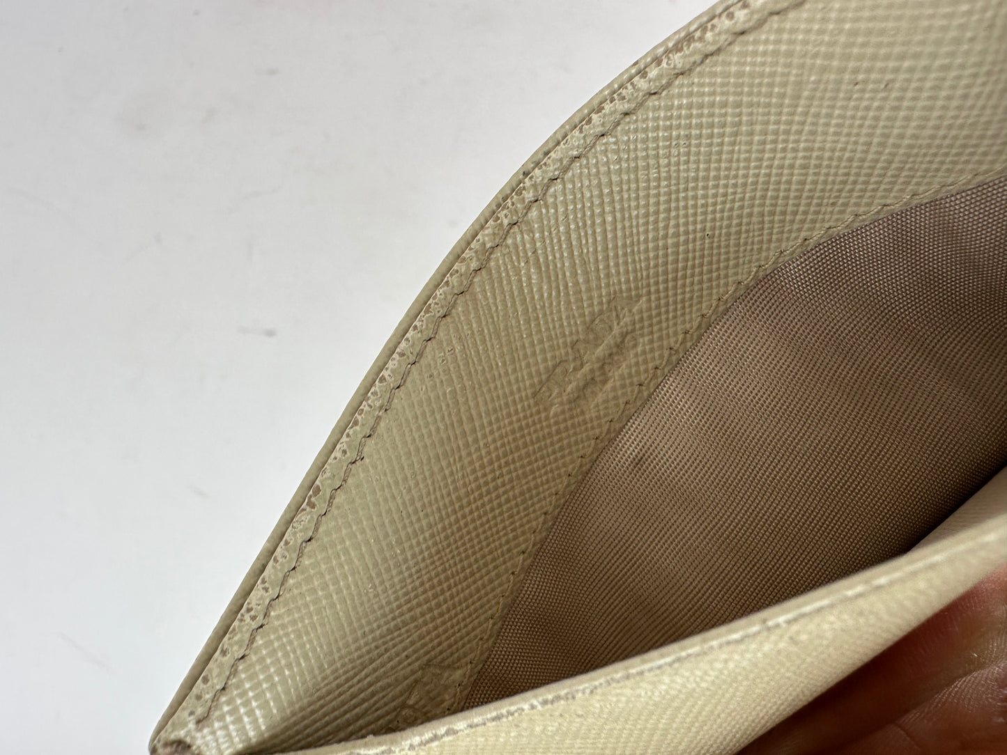Vintage Prada Leather Card Holder White