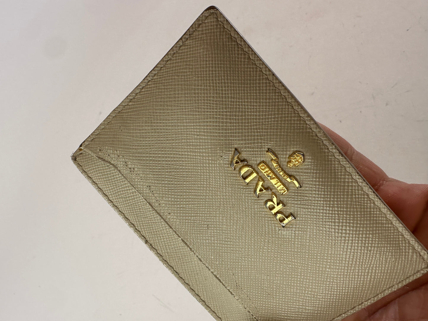 Vintage Prada Leather Card Holder White