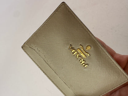 Vintage Prada Leather Card Holder White