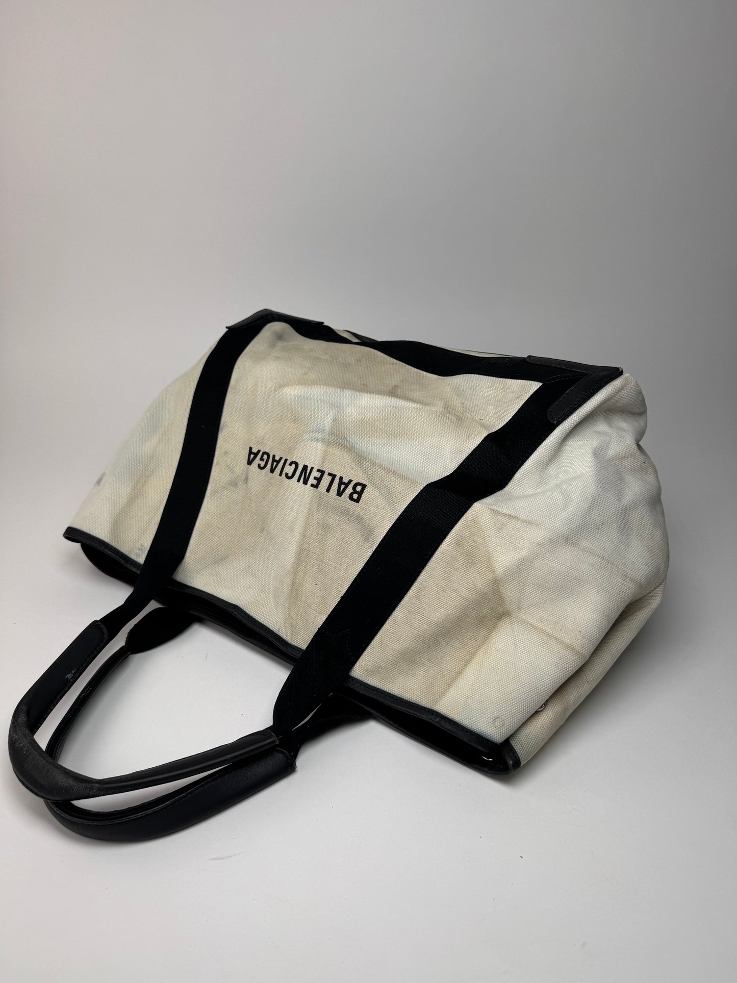 Vintage Balenciaga Logo Shopper black white