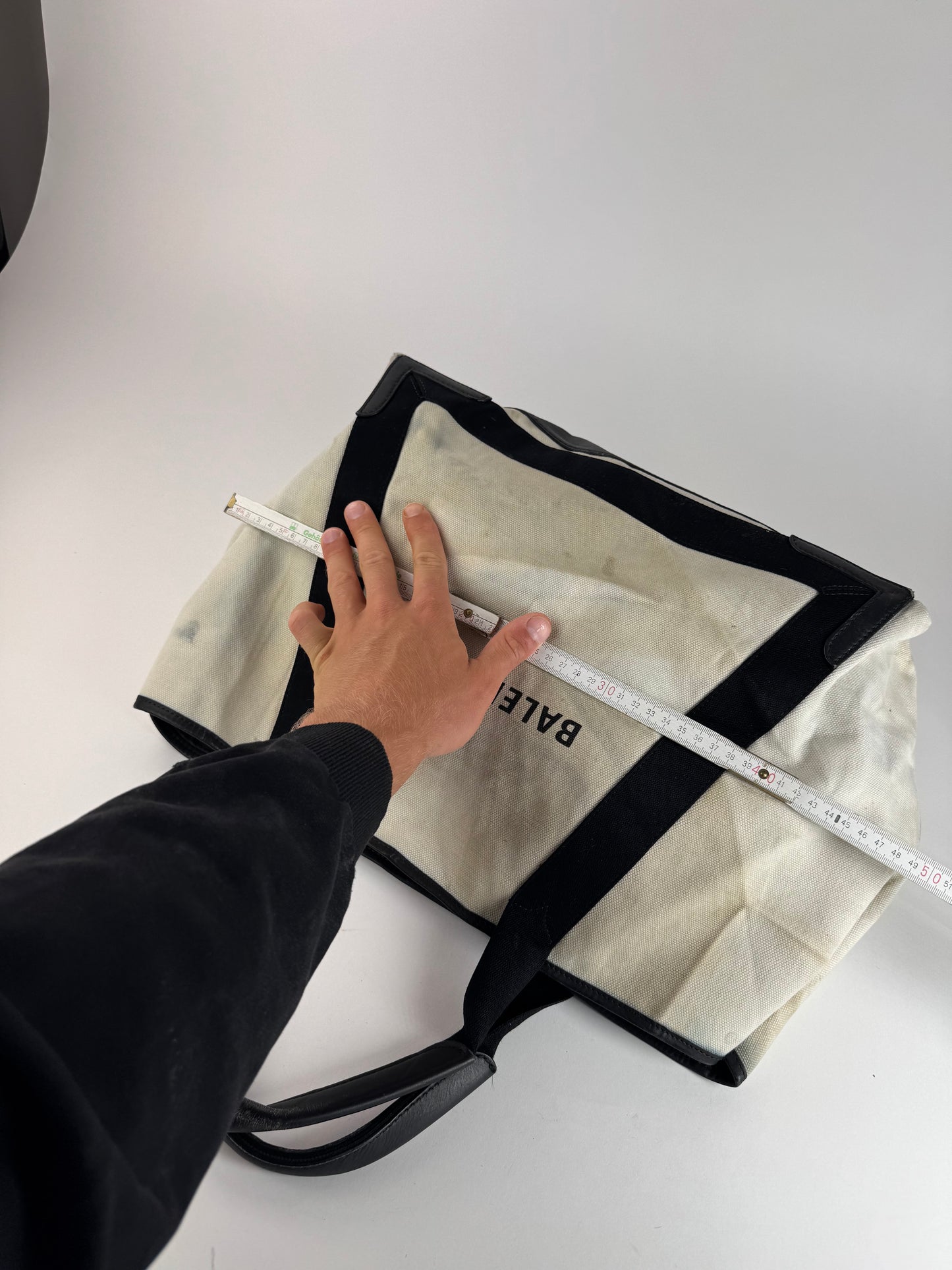 Vintage Balenciaga Logo Shopper black white