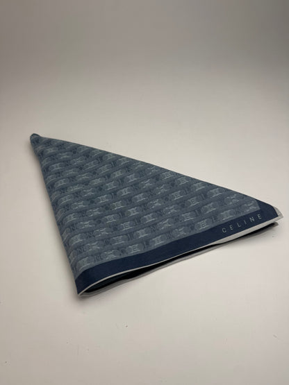 Vintage Celine Triomphe Monogram Scarf Navy Blue