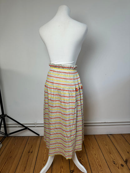 Vintage Dior Sport Striped Knit Midi Skirt Grey