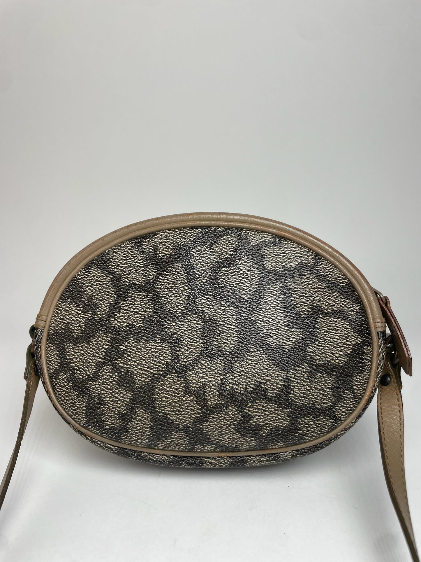 Vintage Yves Saint Laurent Leather Crossbody / Shoulder Bag Grey Black Brown