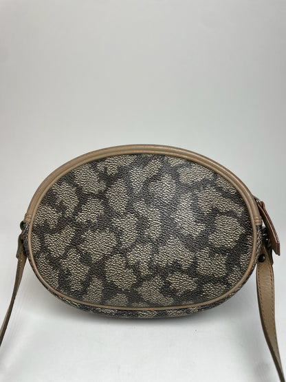 Vintage Yves Saint Laurent Leather Crossbody / Shoulder Bag Grey Black Brown