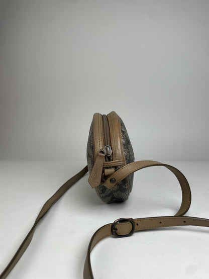Vintage Yves Saint Laurent Leather Crossbody / Shoulder Bag Grey Black Brown