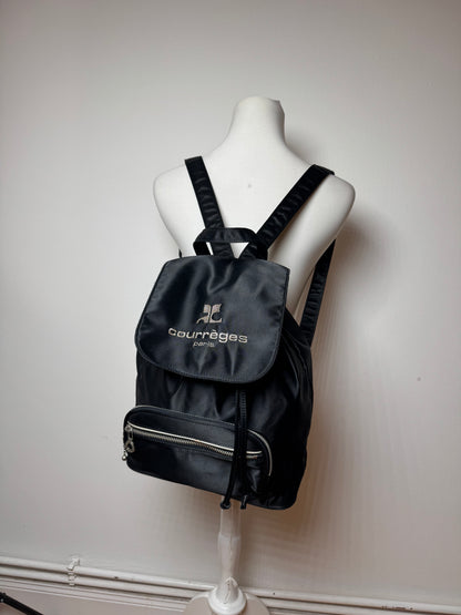 Vintage Courreges Polyester Backpack Black
