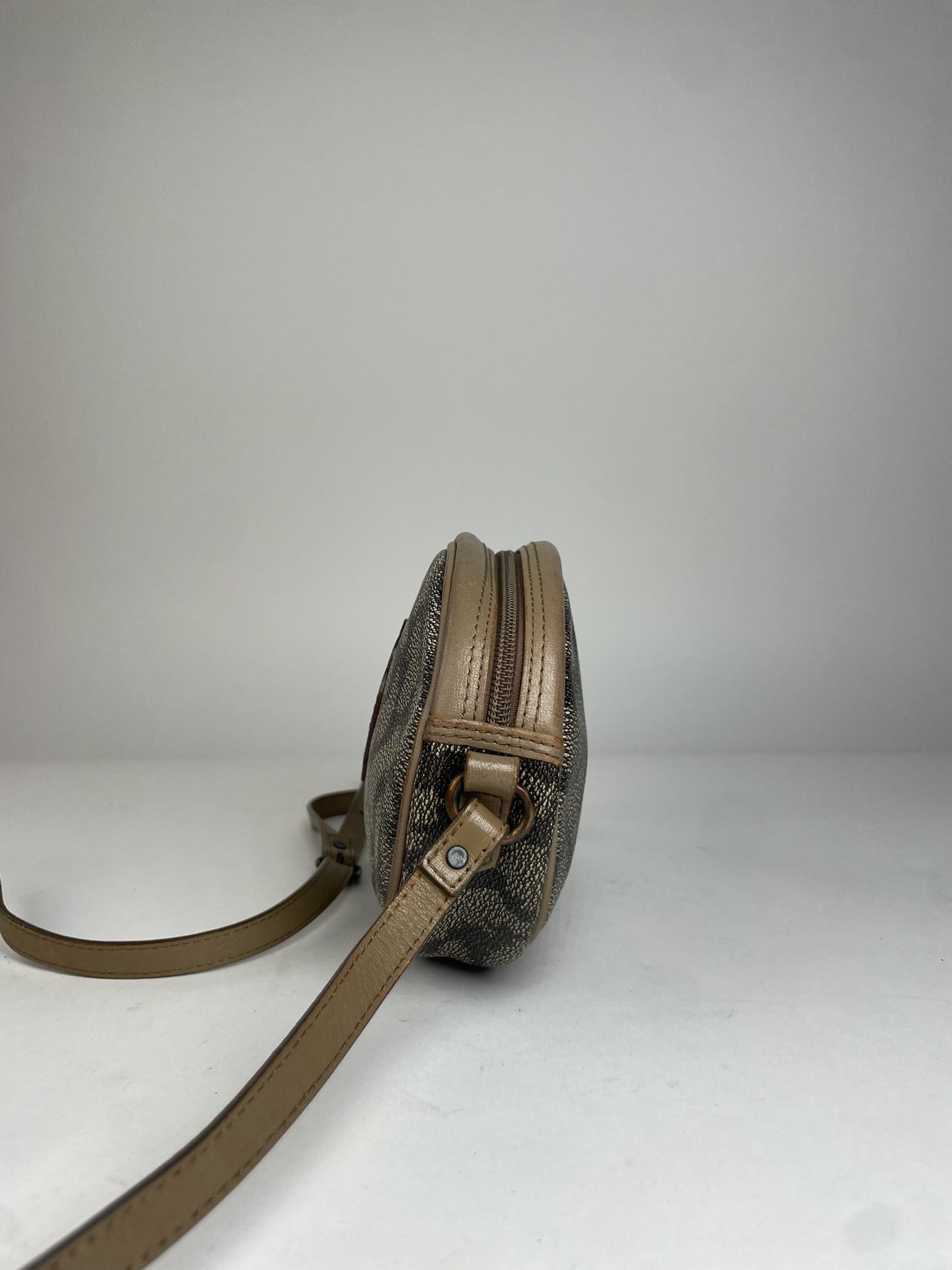 Vintage Yves Saint Laurent Leather Crossbody / Shoulder Bag Grey Black Brown