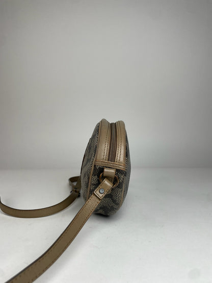 Vintage Yves Saint Laurent Leather Crossbody / Shoulder Bag Grey Black Brown
