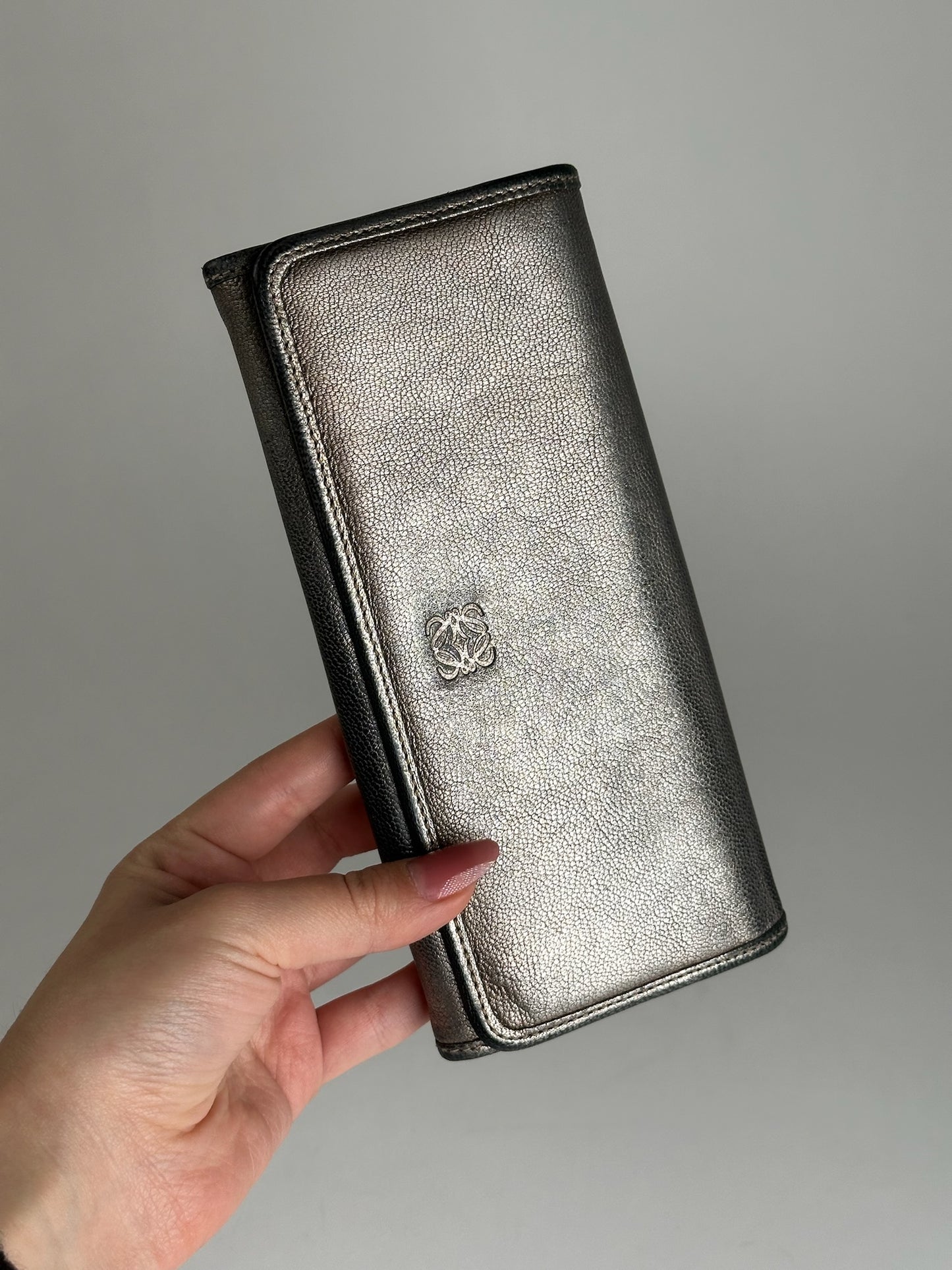 Portefeuille vintage en cuir Loewe Madrid Bronze