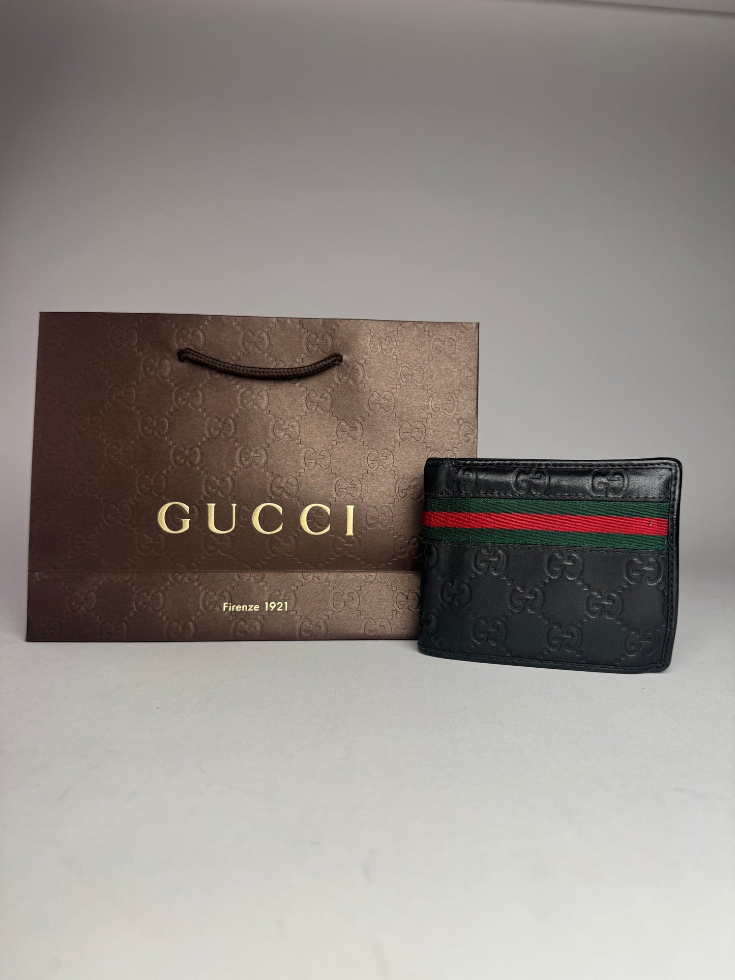 Vintage Gucci Leather Monogram Wallet black