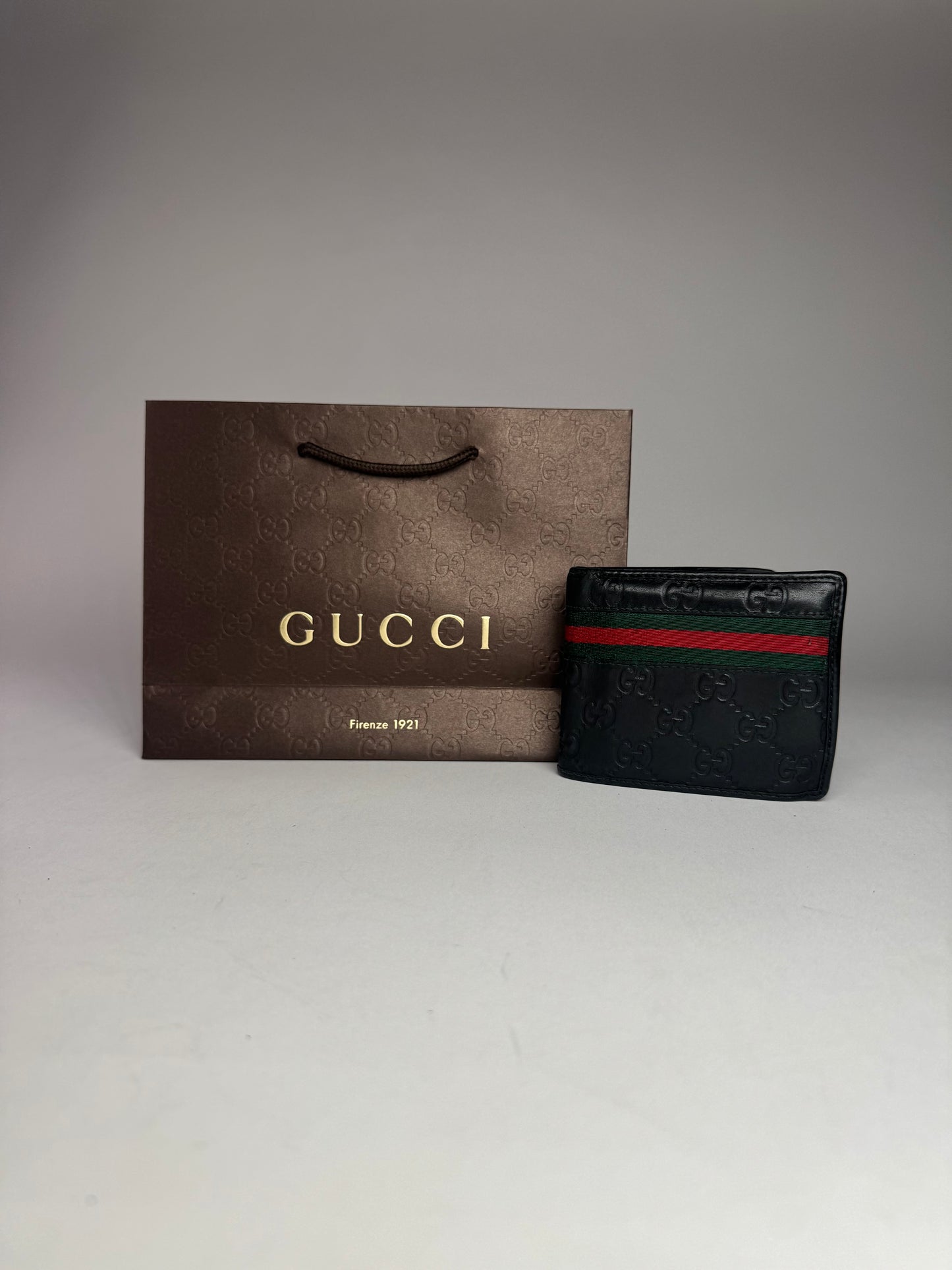 Vintage Gucci Leather Monogram Wallet black