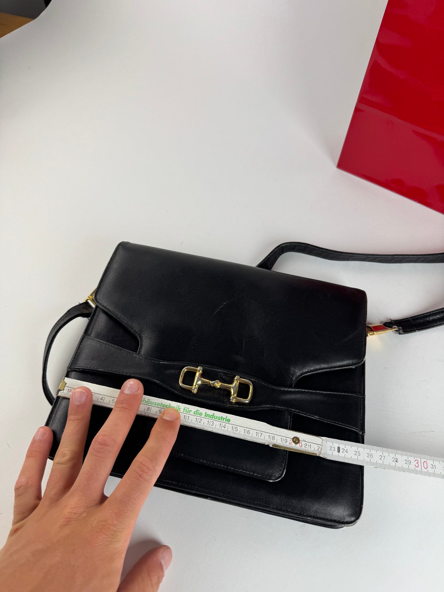 Sac vintage en cuir Céline Paris Triomphe Noir