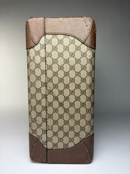 Vintage Gucci GG Plus Monogram Suitcase Late 1970s Beige Brown