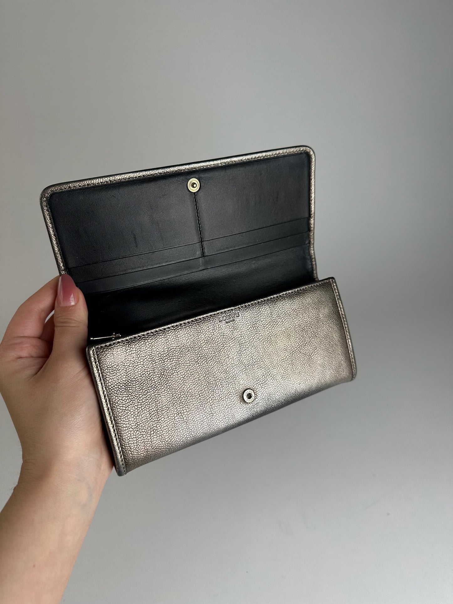 Portefeuille vintage en cuir Loewe Madrid Bronze