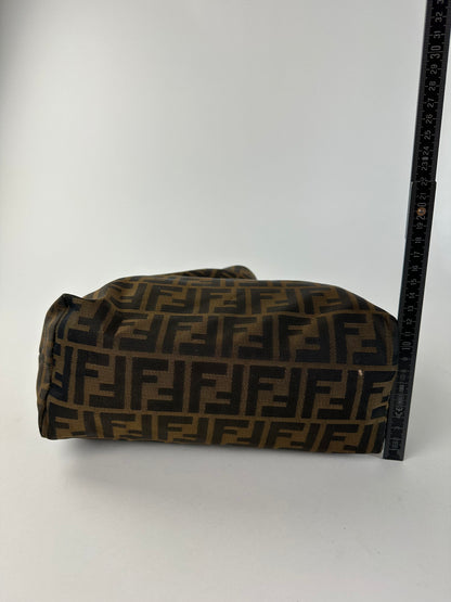 Vintage Fendi Zucca FF Canvas Tote Bag Tobacco Brown