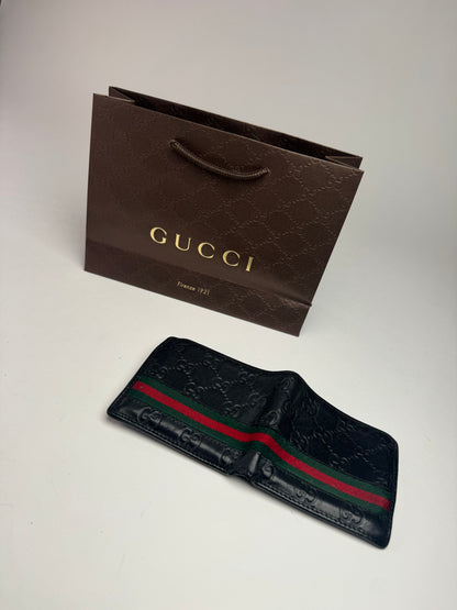 Vintage Gucci Leather Monogram Wallet black
