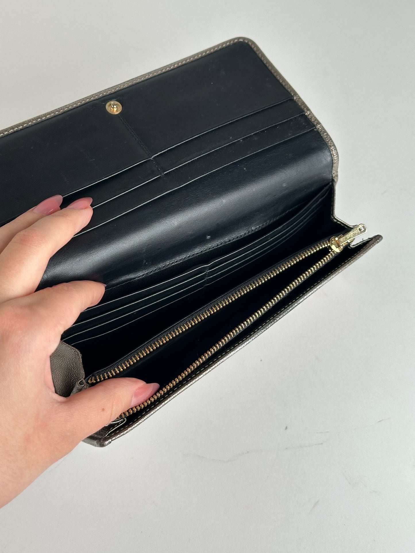 Portefeuille vintage en cuir Loewe Madrid Bronze