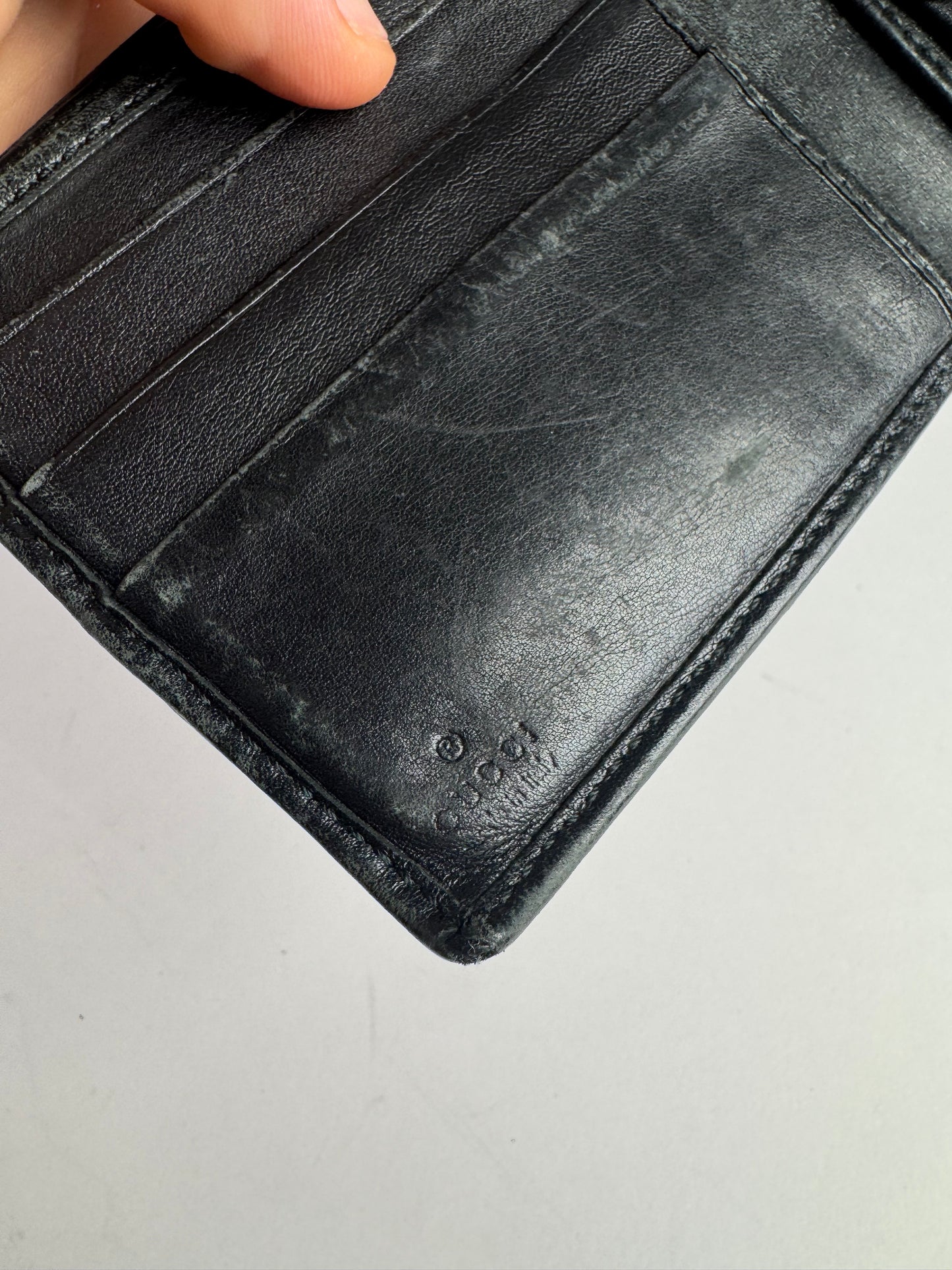 Vintage Gucci Leather Monogram Wallet black