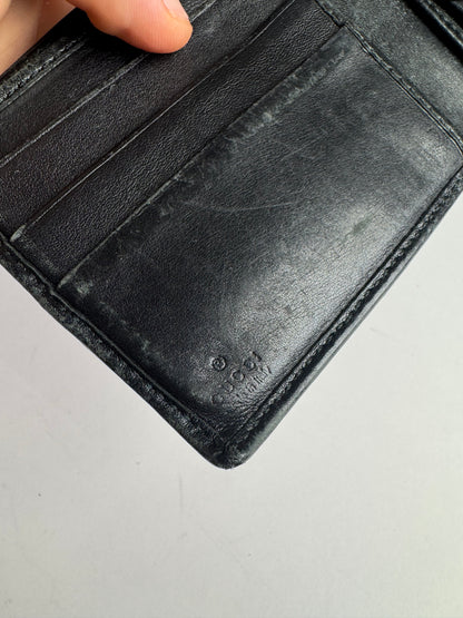 Vintage Gucci Leather Monogram Wallet black