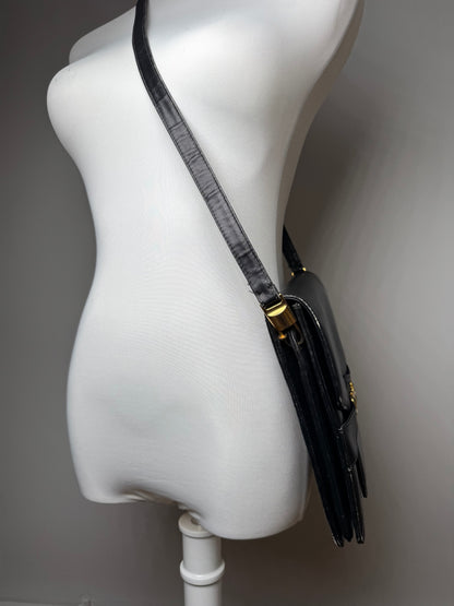 Sac vintage en cuir Céline Paris Triomphe Noir