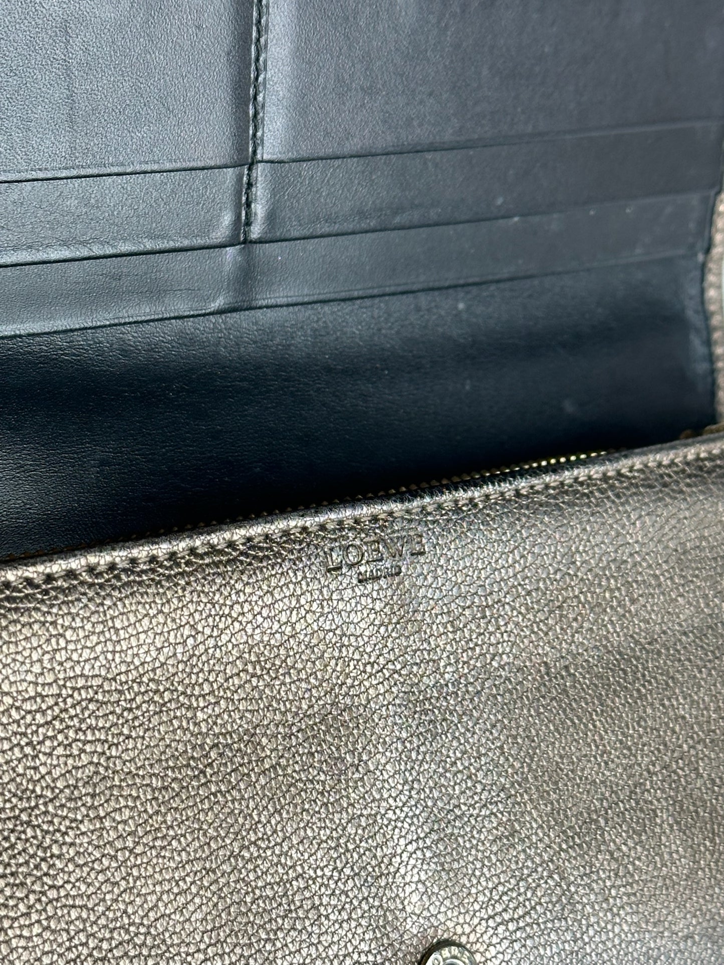 Portefeuille vintage en cuir Loewe Madrid Bronze