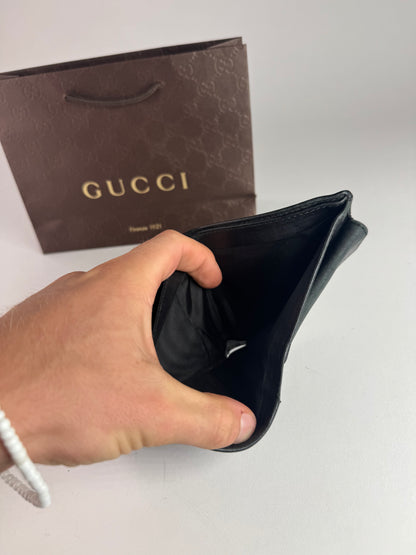 Vintage Gucci Leather Monogram Wallet black