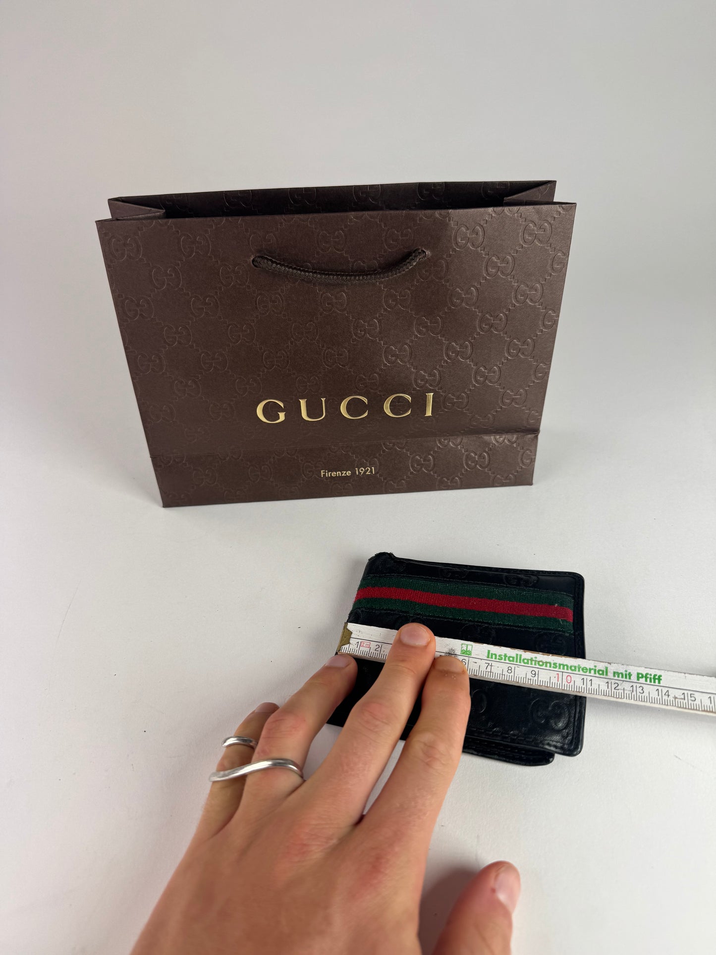 Vintage Gucci Leather Monogram Wallet black