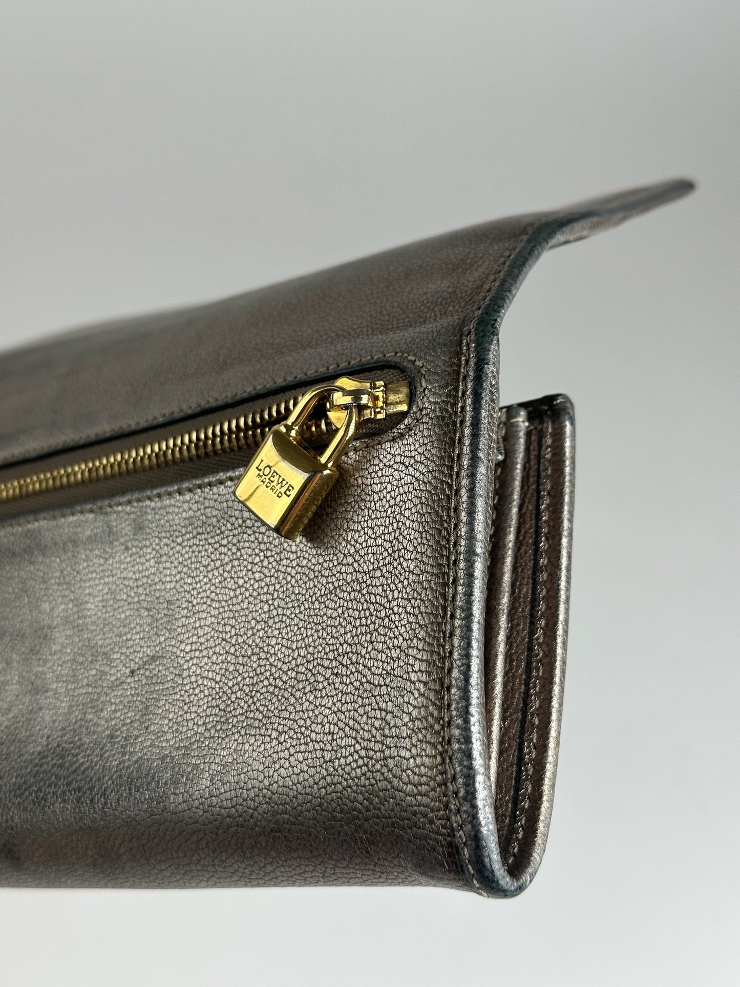 Portefeuille vintage en cuir Loewe Madrid Bronze