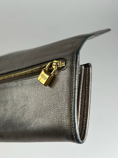 Portefeuille vintage en cuir Loewe Madrid Bronze
