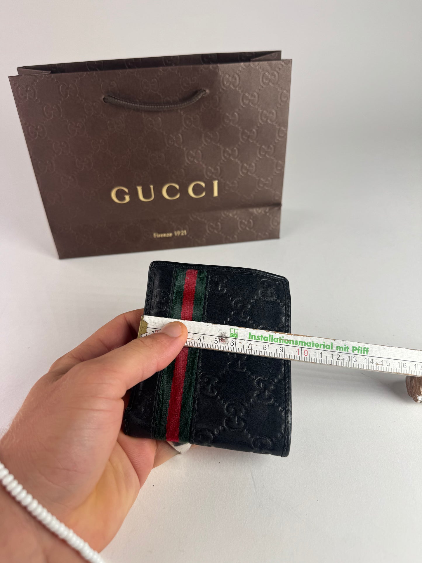 Vintage Gucci Leather Monogram Wallet black