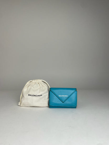 Vintage Balenciaga Leather Card Holder Blue