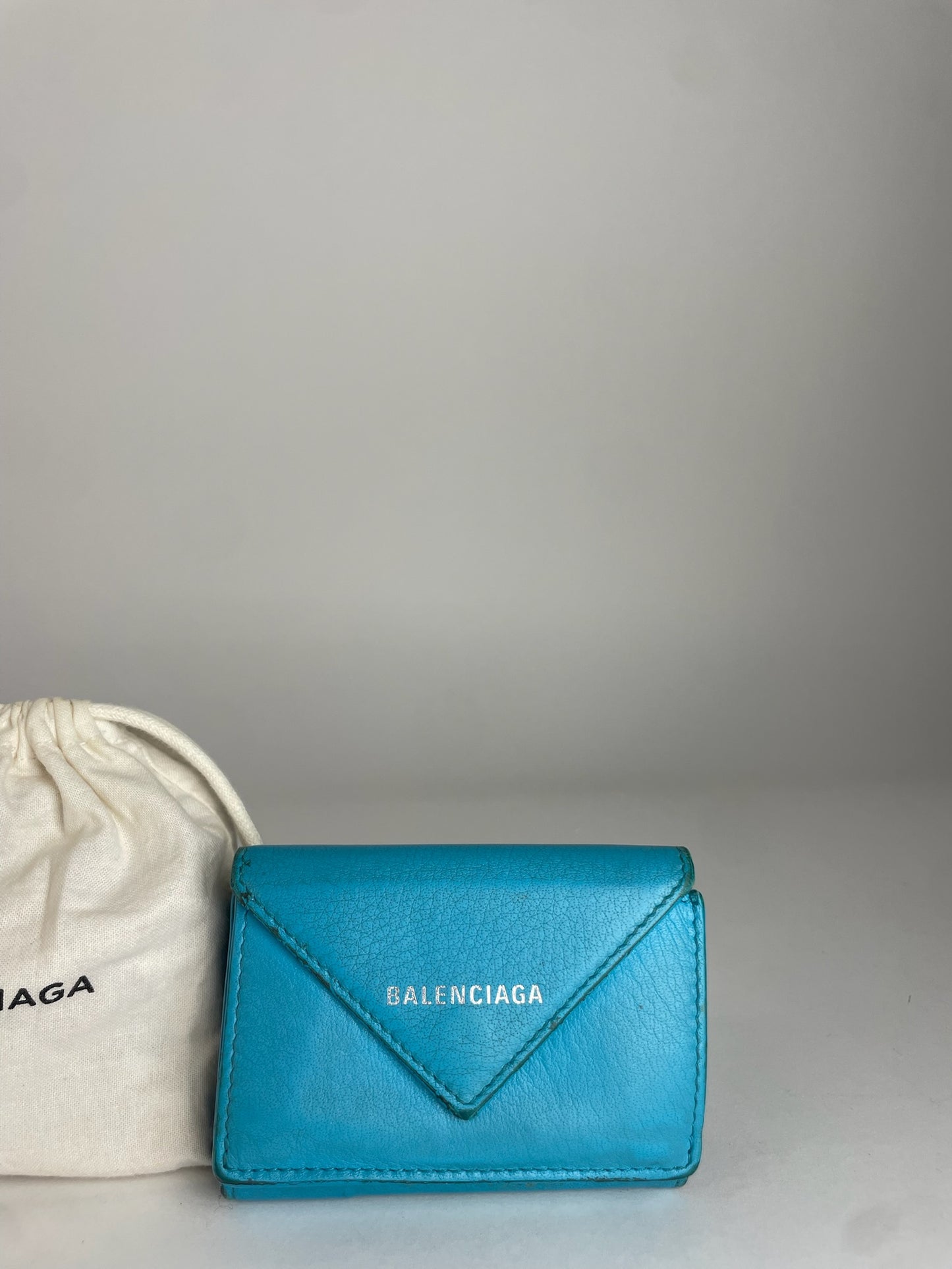 Vintage Balenciaga Leather Card Holder Blue