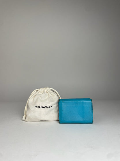 Vintage Balenciaga Leather Card Holder Blue