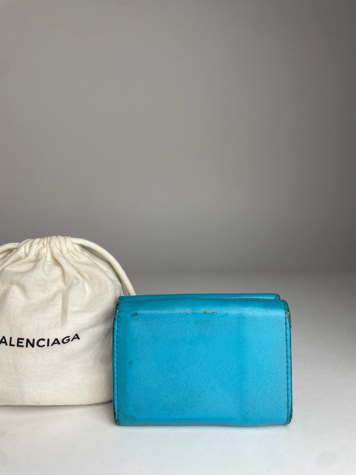 Vintage Balenciaga Leather Card Holder Blue